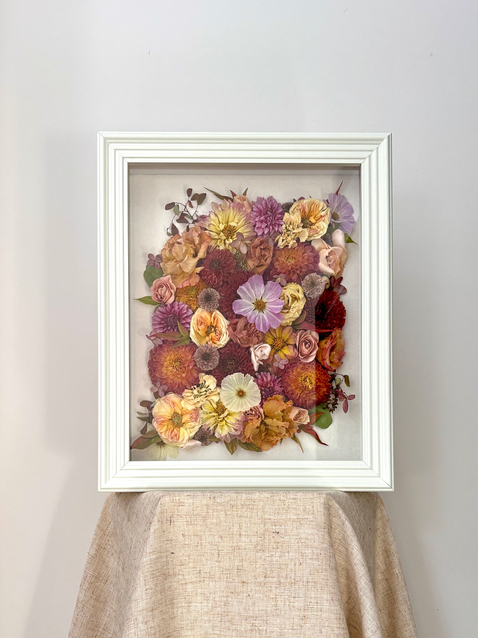 Cadre 11x14 préservation de bouquet de fleurs de mariage dans une boite-cadre 3D