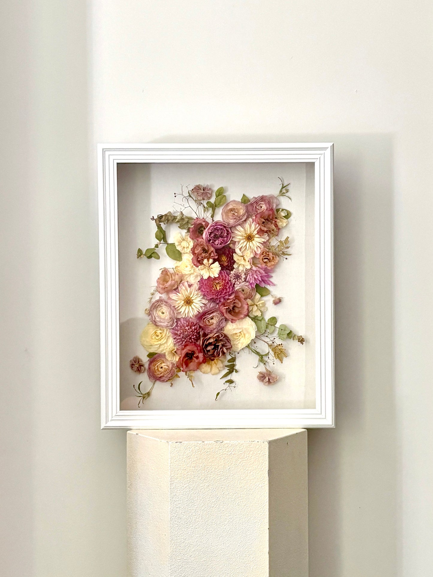 Préservation de bouquet de mariage dans une forme de feuille élégante 16x20