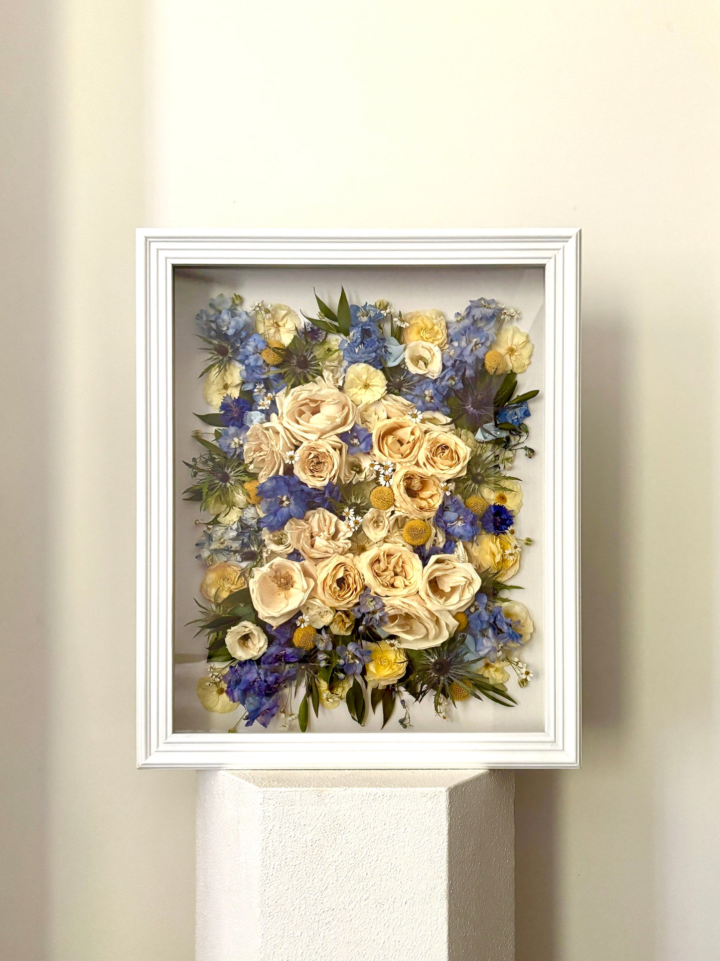 Préservation de bouquet de la mariées dans un cadre 16x20 3D
